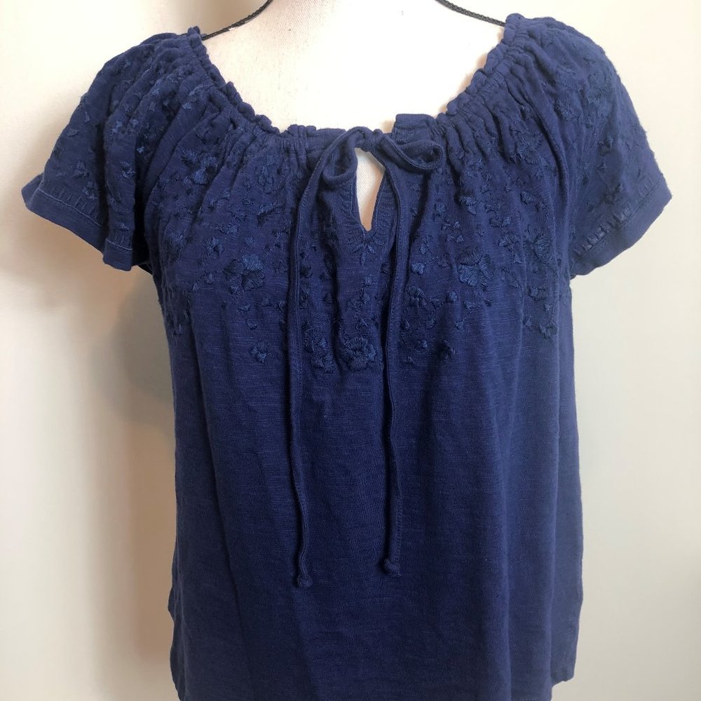 Harper blue embroidered top size s